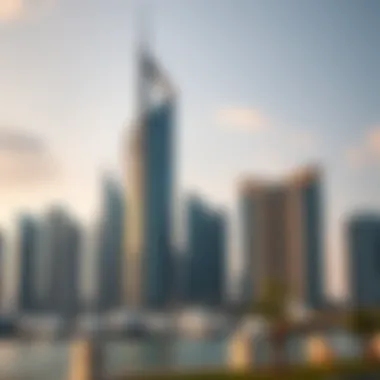 Architectural Marvel of Point Tower Stunning architectural view of Point Tower against the Dubai Marina skyline