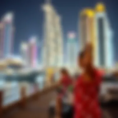 Vibrant Lifestyle at Dubai Marina Vibrant lifestyle scene in Dubai Marina surrounding Point Tower