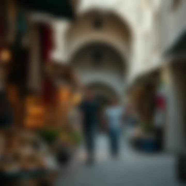 A historic marketplace in Rahba filled with local crafts and goods