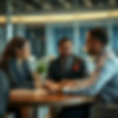 Navigating Real Estate Opportunities Real estate agents discussing opportunities with clients