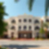 Exterior view of Saffron Boutique Hotel showcasing its unique architectural design