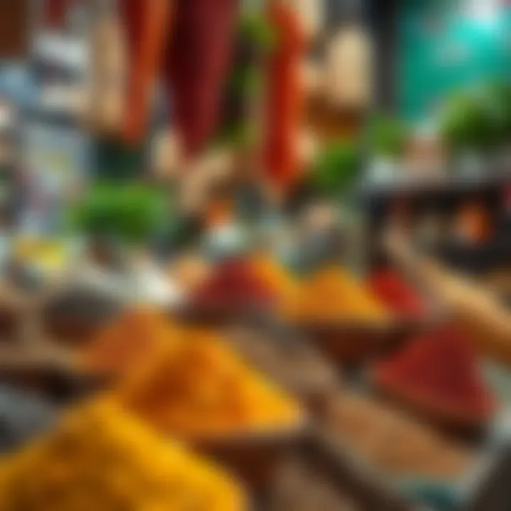 Aromatic Delights of Souk Deira Vibrant display of spices and herbs at Souk Deira