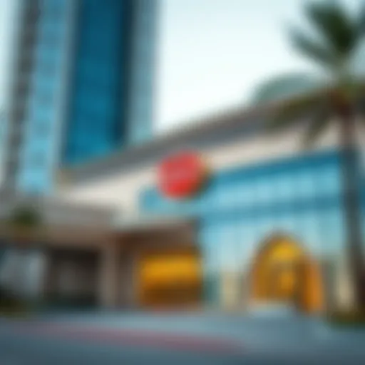 Stunning facade of the Bugatti building showcasing modern design elements