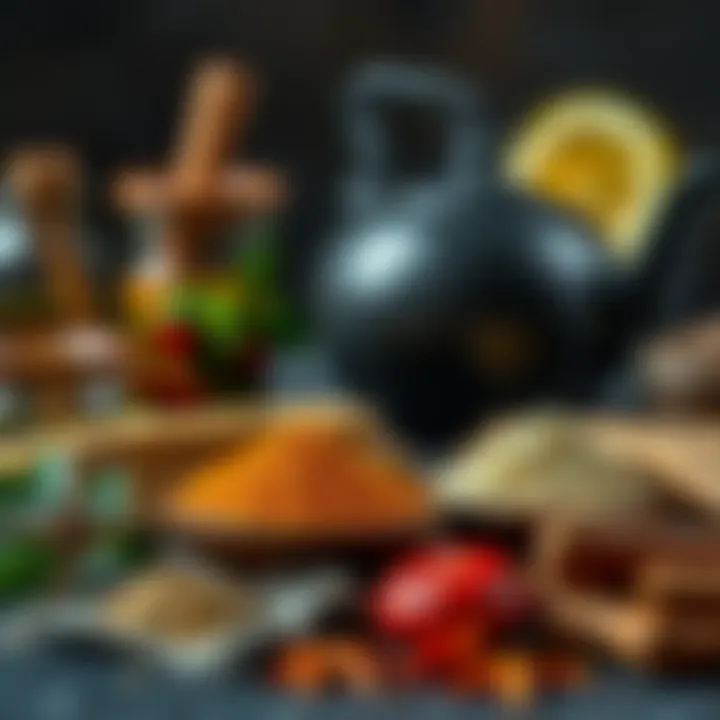 A selection of aromatic spices and ingredients used in traditional breakfasts