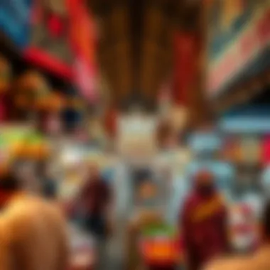 Bustling market scene capturing the vibrancy of local commerce