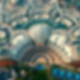 Aerial view showcasing the impressive architecture of the new mall in Dubai