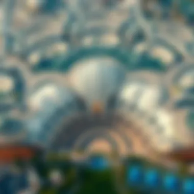 Aerial view showcasing the impressive architecture of the new mall in Dubai