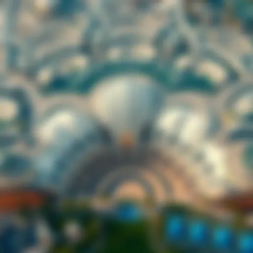 Aerial view showcasing the impressive architecture of the new mall in Dubai