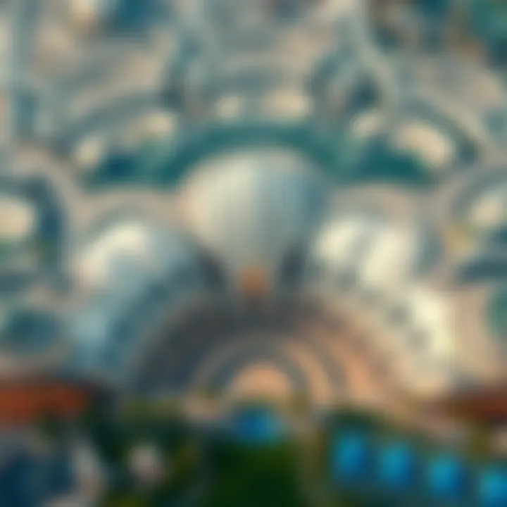 Aerial view showcasing the impressive architecture of the new mall in Dubai