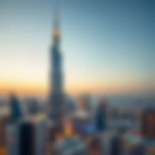 A breathtaking view of The Regal Tower soaring above the Dubai skyline