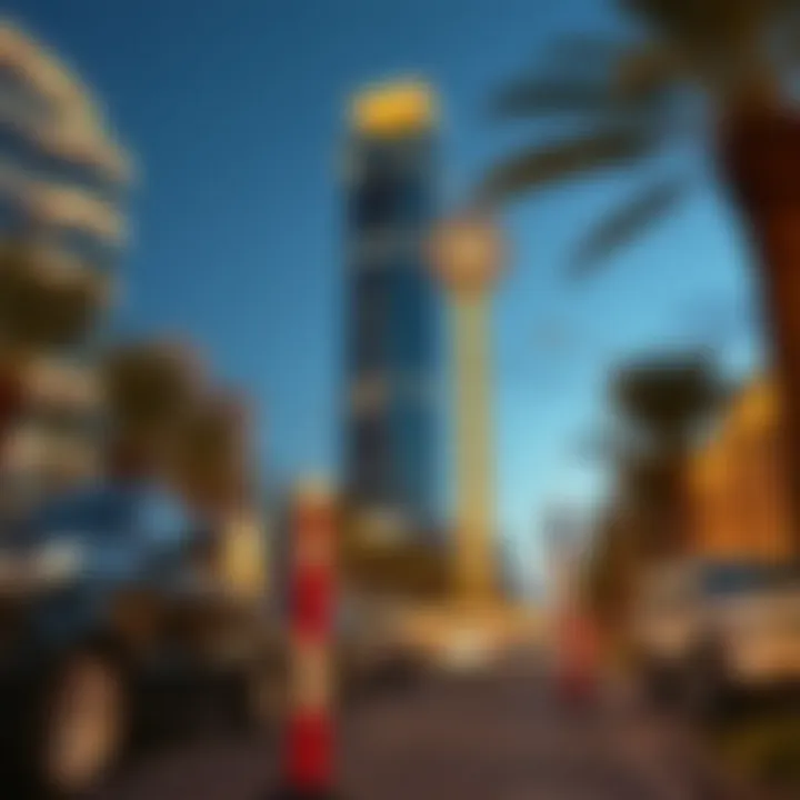 The surrounding environment of The Regal Tower, emphasizing its prime location