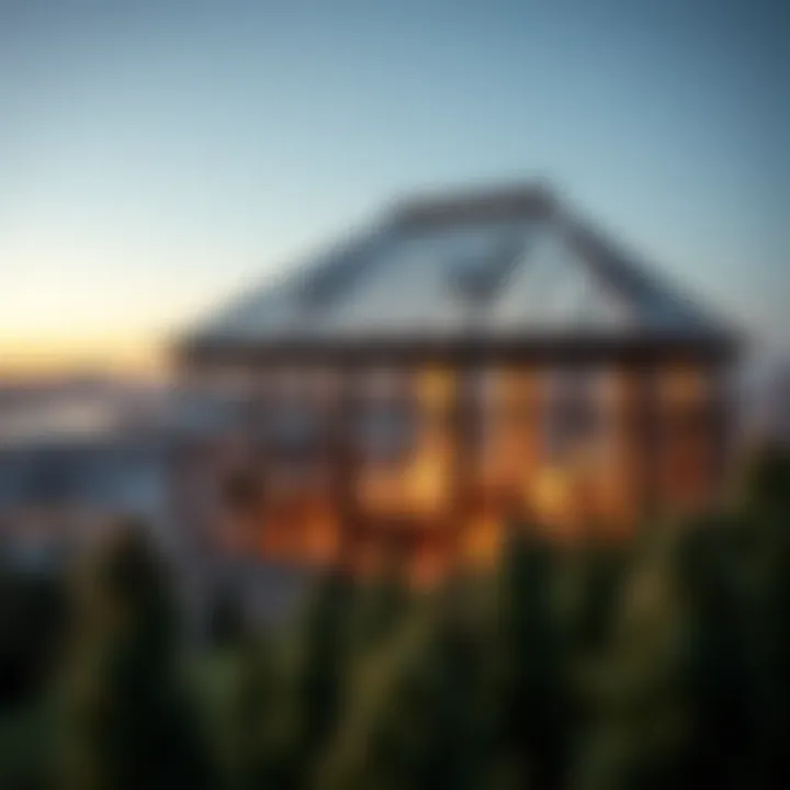 Luxurious Glasshouse Overlooking the City Luxury glasshouse with panoramic city views