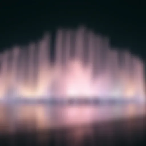 Dubai Fountain Night Display A breathtaking view of the Dubai Fountain illuminated at night