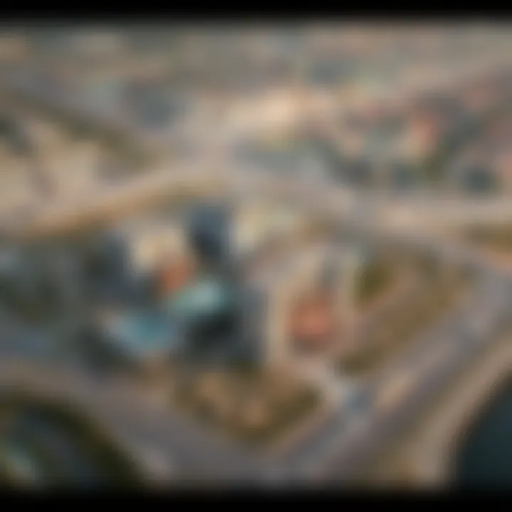 Aerial View of Notable Projects An aerial view of a completed project with surrounding amenities