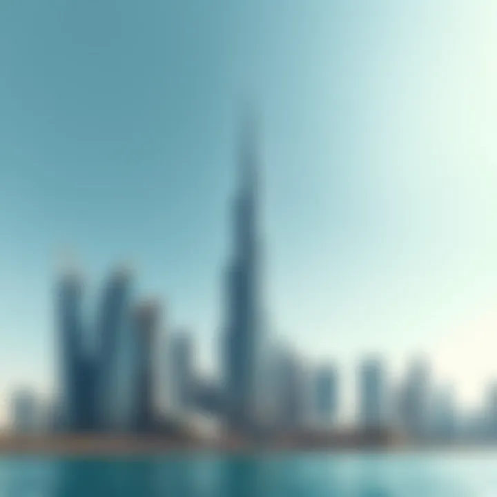 Dubai's Iconic Skyline Stunning skyline of Dubai showcasing modern architecture