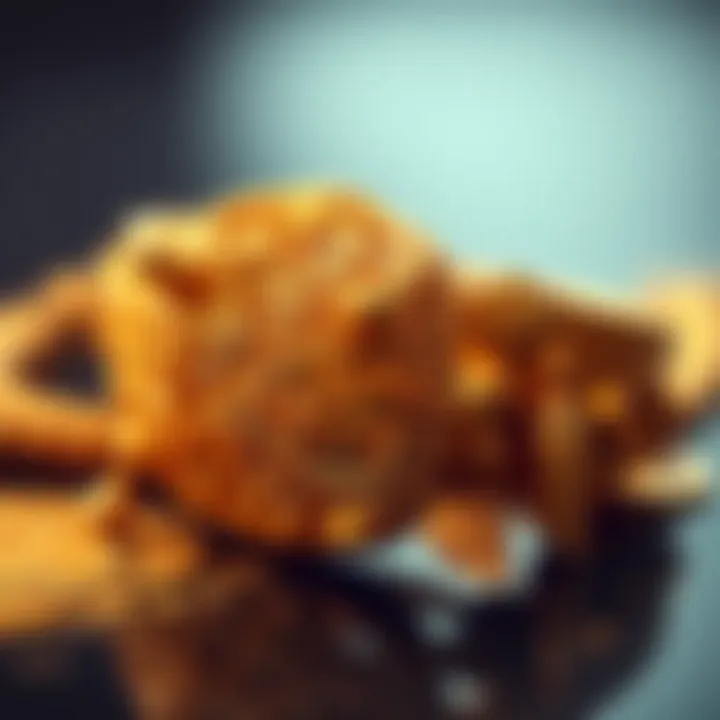 Close-up of exquisite gold craftsmanship highlighting cultural significance