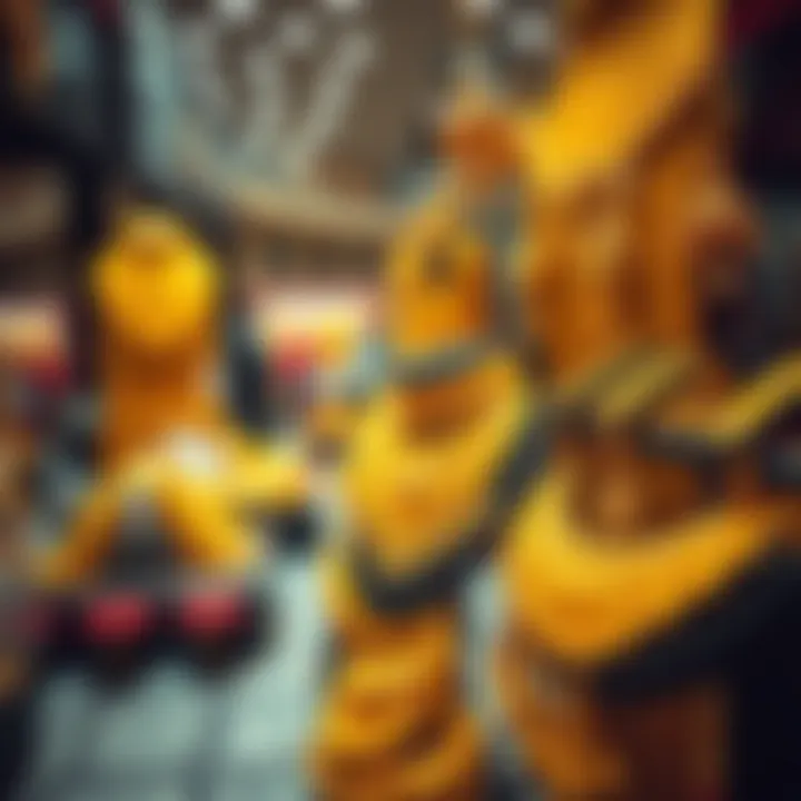 A vibrant market scene showcasing gold jewelry in Dubai