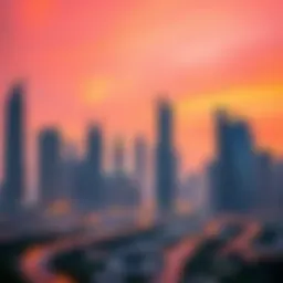 A vibrant skyline of Dubai showcasing iconic buildings