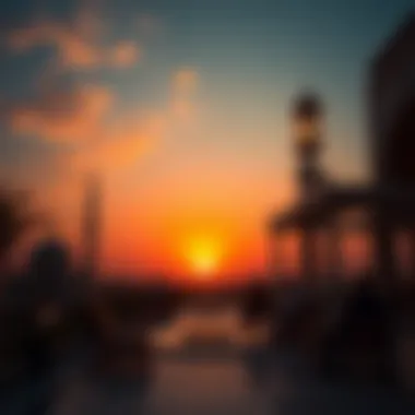 Symbolism of Sunset at Iftar A sunset view symbolizing the end of the fasting day