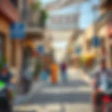 A vibrant street scene capturing the essence of community life in SEEF Dubai