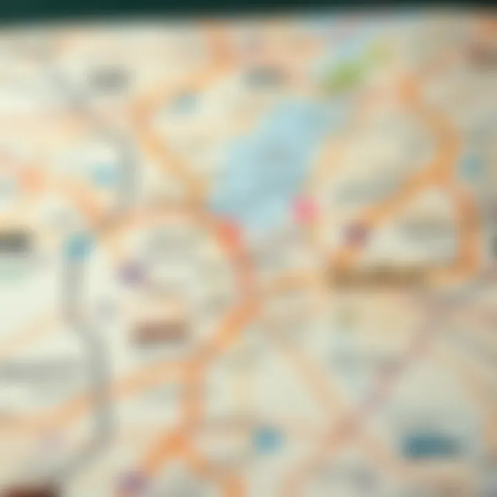 Map of Dubai with taxi routes