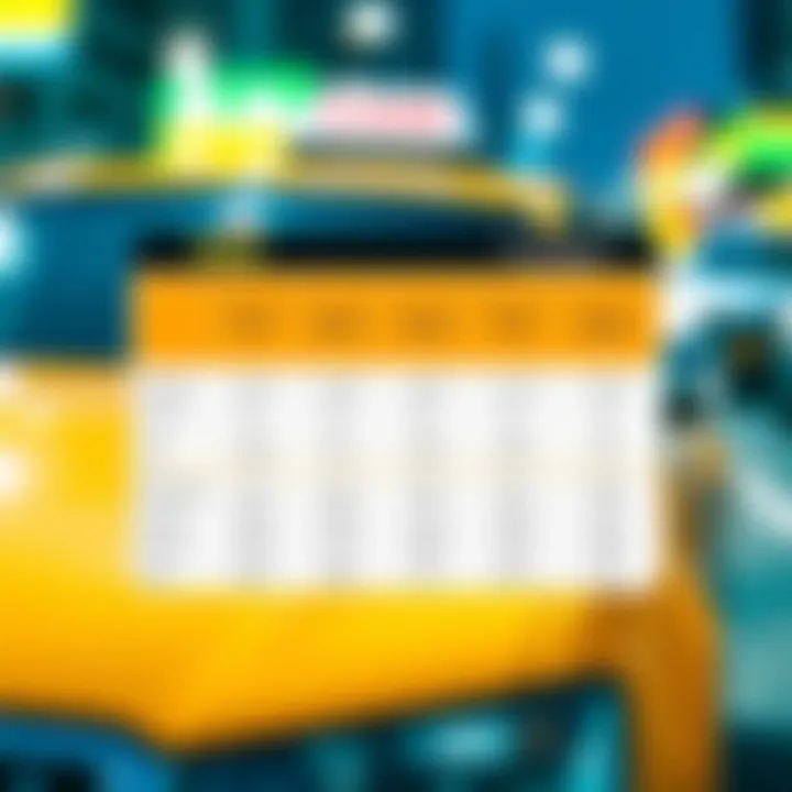 Comparison chart of different taxi services