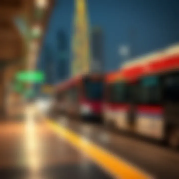 Dubai's Efficient Transport Network Efficient public transport system in Dubai with metro and bus services