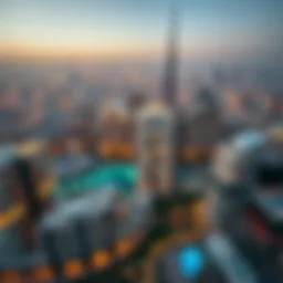 Aerial view of Dubai skyline showcasing luxury developments.