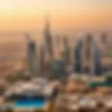 A panoramic view of Dubai's skyline showcasing luxury properties