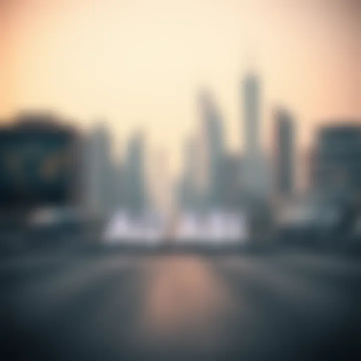 Dubai skyline with an Abu Dhabi sign