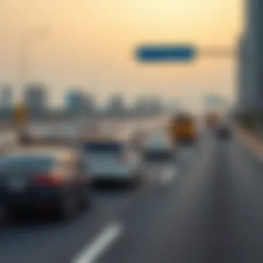 Traffic flow on the road connecting Dubai and Abu Dhabi