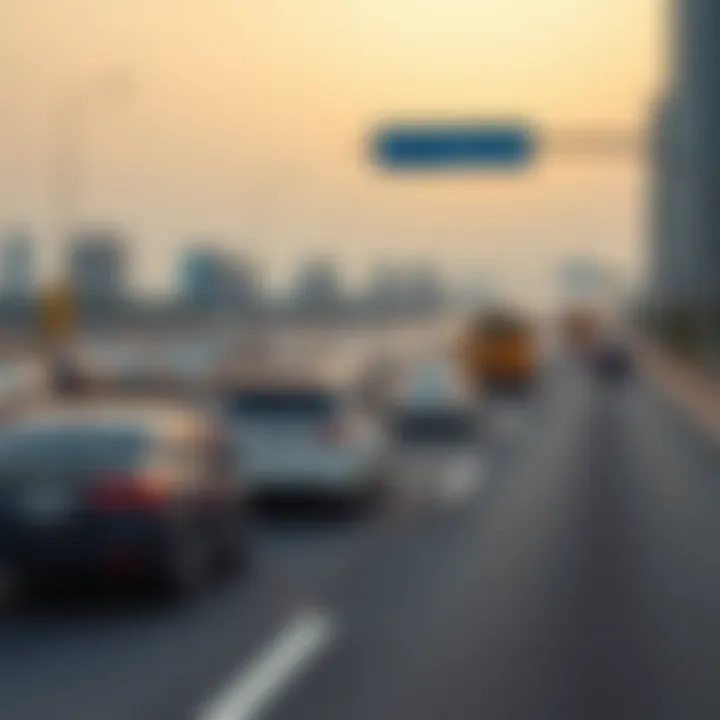 Traffic flow on the road connecting Dubai and Abu Dhabi