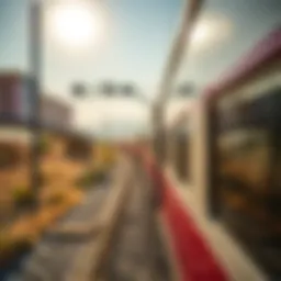 A train traversing the scenic landscapes of the UAE