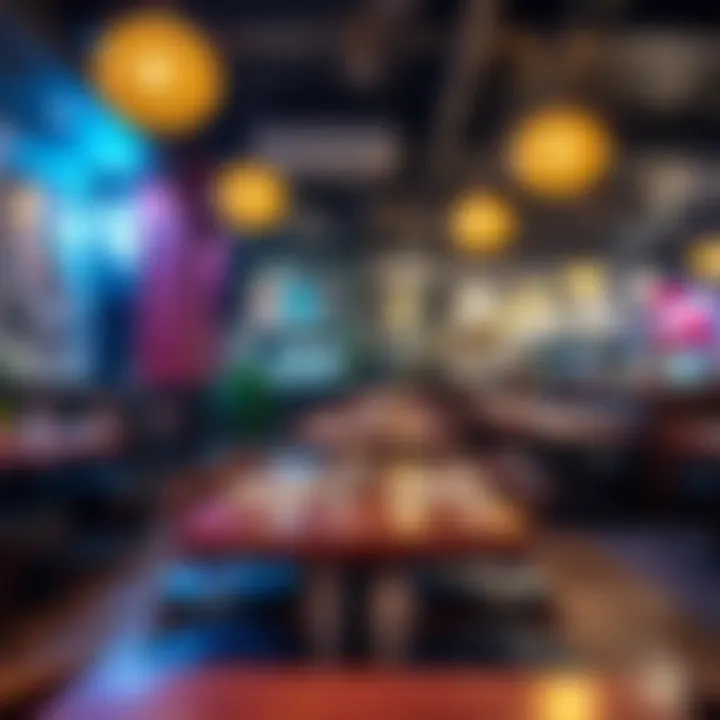 Vibrant Casual Atmosphere Vibrant ambiance of a casual eatery in Uptown Mirdif